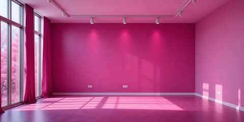 Pink Room Sunlight Through Windows Curtains