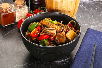 Buckwheat Soba with eel and vegetavles
