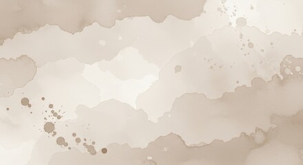 Obraz premium Light dusty soft pastel color shade. Brown sepia beige nude gray white abstract watercolor pattern. Elegant art background. Paper brush stain splash