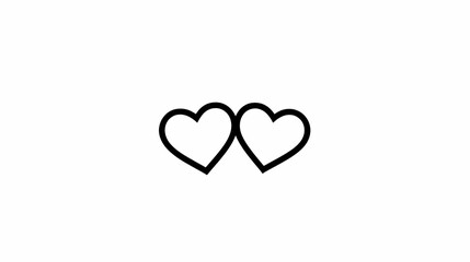 Two hearts, love symbol, white background, Valentine's