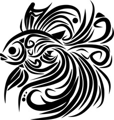 sketch of a tribal fish illustration. vector drawing fish. fish logo