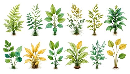 Various plant images, leaf background images