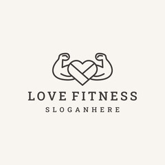 Love fitness logo icon design template vector illustration