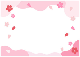 Obraz premium 桜の花が舞うおしゃれな春の背景素材3