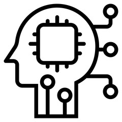 Obraz premium Artificial Intelligence Icon in Line Style Suitable for Web and Apps icon, Poster, or Social Media Purpose