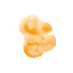a orange sponge isolated on white. orange watercolor 