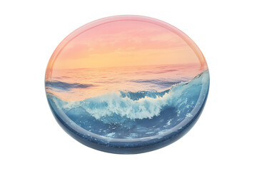 A stunning view of ocean waves captured at sunset, showcasing the dynamic interplay of water and sky in vibrant colors.