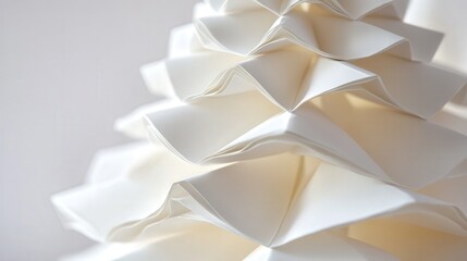 perfectly crafted origami Christmas tree, focusing on the detailed paper folds and design