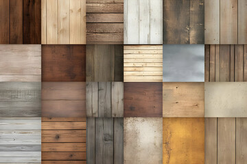 Wood textures collage background design