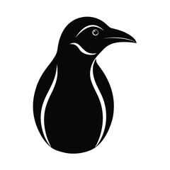 Penguin Head Silhouette Vector Art and Black Penguin Head Illustration