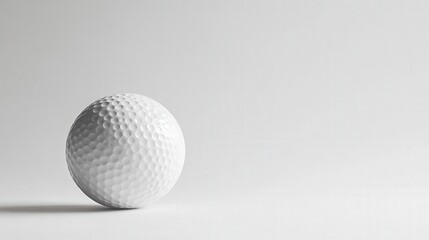 isolated white dimpled golf ball, capturing the fine details of its textured surface