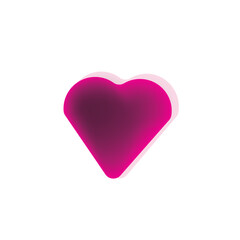 Heart Icon. Valentine pink heart illustration. Isolated pink heart love symbol in editable vector.