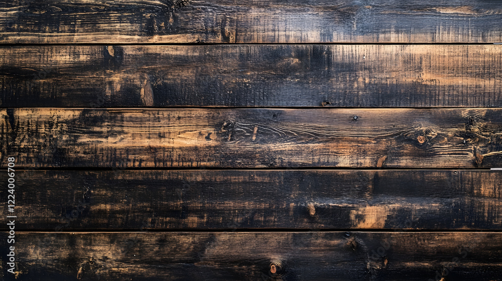 Poster rustic wooden texture of weathered timber planks for background use : generative ai