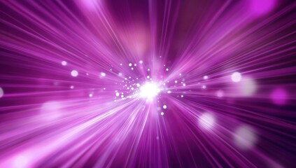 Abstract purple light streaks converging at a bright center with bokeh.