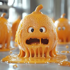  The droplets of moisture scattered across the surface highlight their freshness, while the intricate details of the citrus flesh and peel are sharply captured.