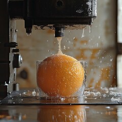  The droplets of moisture scattered across the surface highlight their freshness, while the intricate details of the citrus flesh and peel are sharply captured.