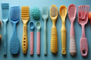 Vibrant Collection of Colorful Silicone Kitchen Utensils for Cooking and Baking