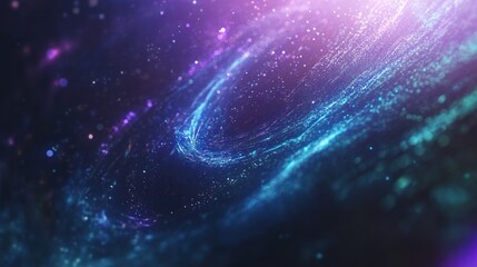 Obraz premium Abstract swirling nebula with vibrant colors and glowing particles.