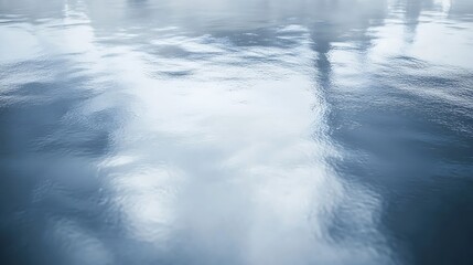 Fototapeta premium Rippled Water Reflecting Cloudy Sky