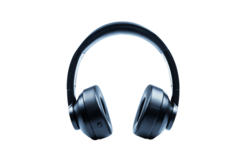 Stylish black wireless headphones with padded ear cups and adjustable headband, designed for comfort and high-quality sound.