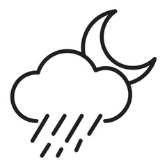 Moon and cloud outline weather icon