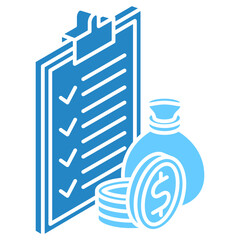 Expenses dual tone isometric 3D color icon. use for modern concept, print, UI, UX kit, web and app development. Vector EPS 10, related to education, business, finance.