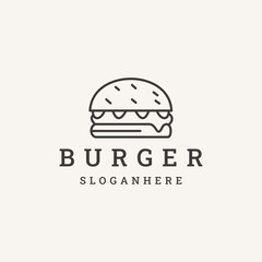Burger logo vector illustration, hamburger good for restaurant 