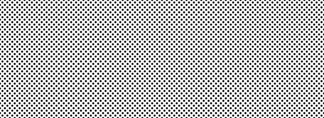 Seamless dotted repeated texture. Black and white polka dot pattern. Repeating endless dots texture. All over halftone wallpaper. Regular grid background. Vector textile or fabric swatch template