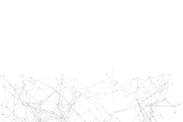 3d render loop of abstract technology plexus connection dot wireframe on white background