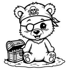  Pirate Teddy Bear with Treasure Chest Adventure