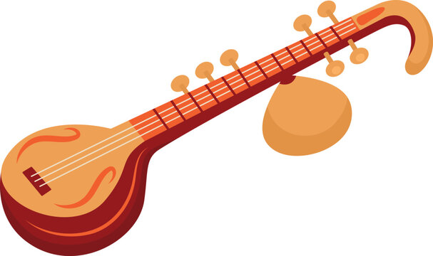 Traditional veena icon