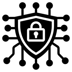 Security Icon in Glyph Style Suitable for Web and Apps icon, Poster, or Social Media Purpose