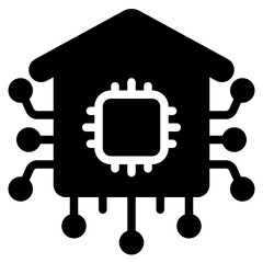 Smarthome Icon in Glyph Style Suitable for Web and Apps icon, Poster, or Social Media Purpose