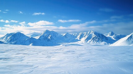 Snowy Mountain Range Under Clear Sky