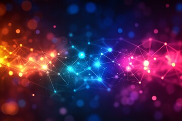 Abstract Network Connections Illuminated With Vibrant Colors