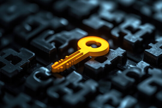 Key on puzzle, completing final piece.
