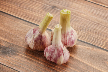 Young garlic heap for cooking