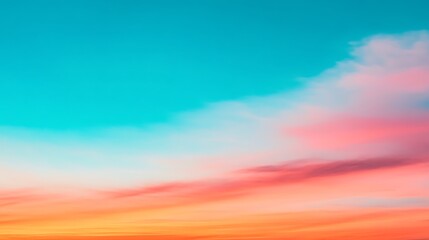Beautiful Gradient Background from Blue Sky to Orange Sunset