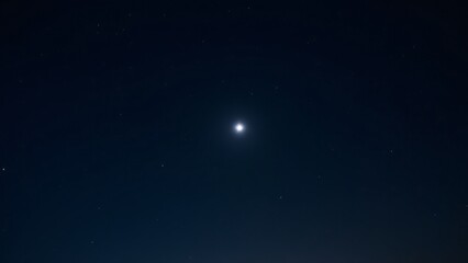 A night sky with the North Star at the center, surrounded by twinkling stars in a dark, serene sky.