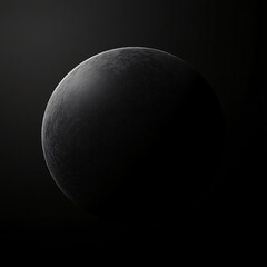 Dark Planet Sphere Celestial Body Space Abstract Black Background Texture Universe Cosmic 3D Render