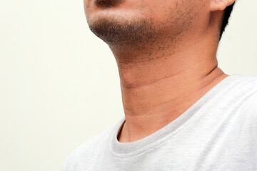 Obraz premium Close up of men's neck with lines