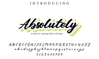 Absolutely Font Stylish brush painted an uppercase vector letters, alphabet, typeface