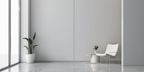 A minimalist aesthetic featuring a light ash grey backdrop, Minimalist design elements arranged symmetrically, Modern minimalist style