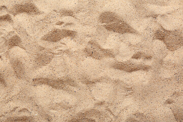 Texture of beige beach sand as background