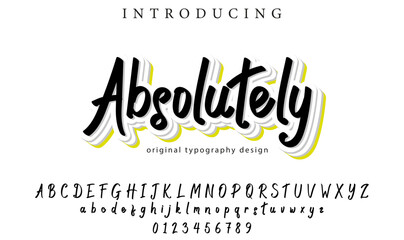 Absolutely Font Stylish brush painted an uppercase vector letters, alphabet, typeface