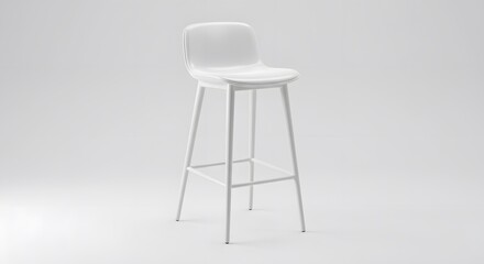 Elegant White Bar Stool: Modern Minimalist Design for Contemporary Interiors