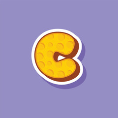 C Letter cheese logo template design