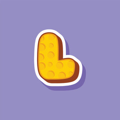 L Letter cheese logo template design