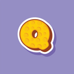 Q Letter cheese logo template design