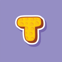 T Letter cheese logo template design